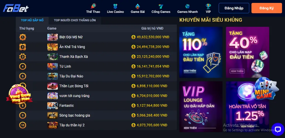 Ưu đãi nạp lại hàng ngày f8bet90